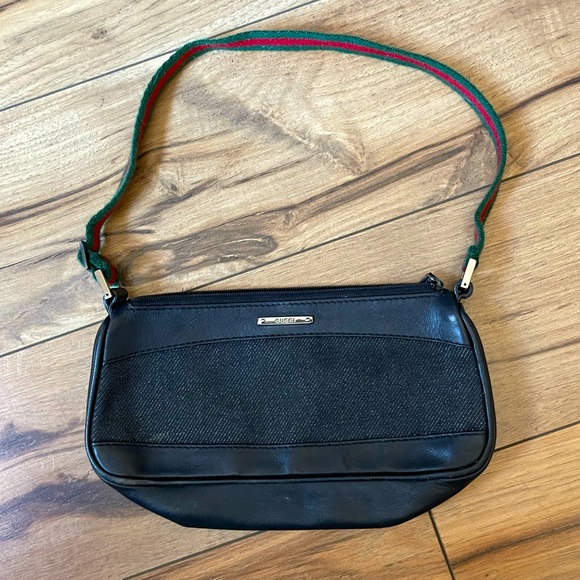 Gucci Handbags - Gucci Denim Web Pouchette